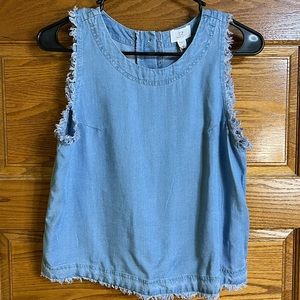 NWT Thread & Supply Chambray Button Up Back Tank Top Blouse Shirt